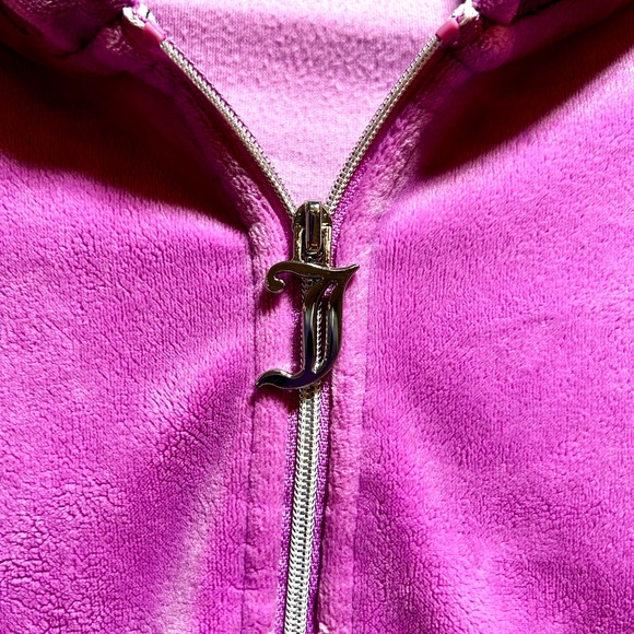 Juicy Couture Velour Tracksuit Hoodie Purple Lavender Size Medium Y2K - Picture 5 of 9